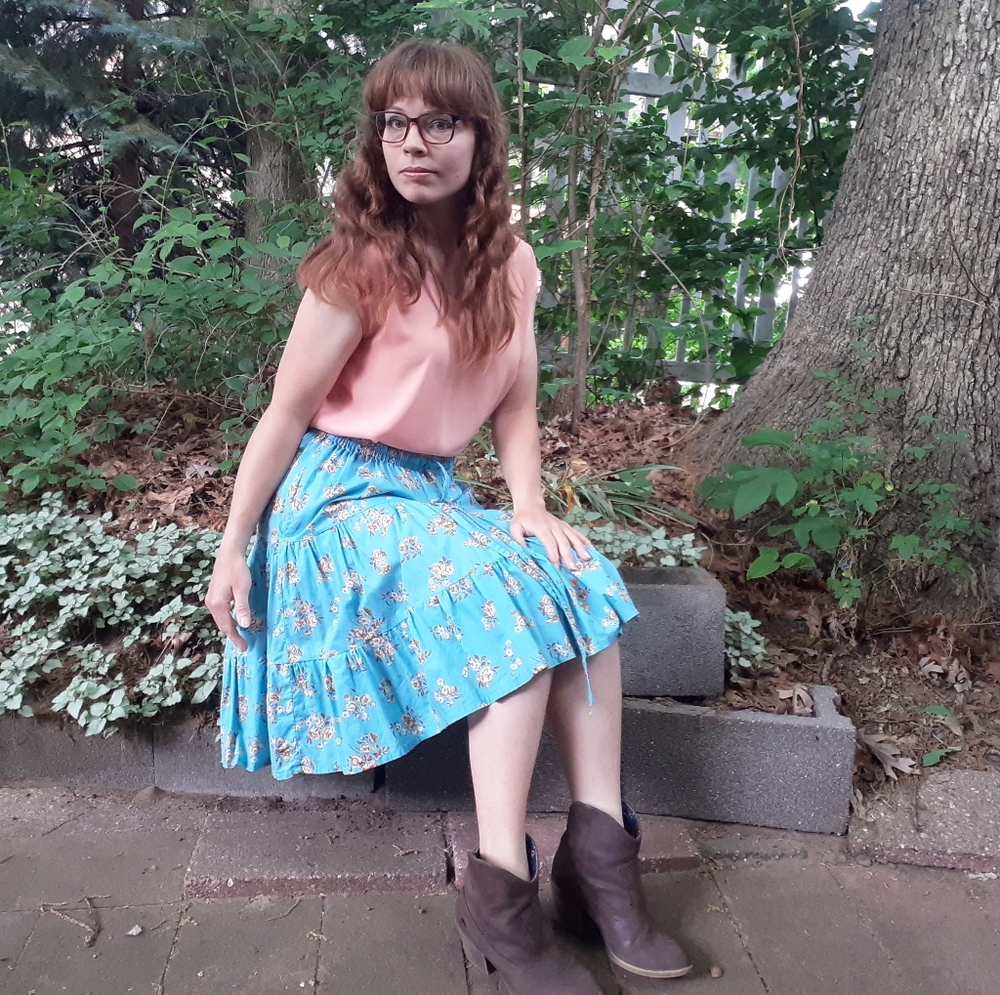 Blue Tiered Skirt